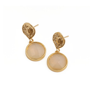 Pendientes de ópalo con baño de oro y engaste de bisel, joyería llamativa para esposa V - Product Image 3