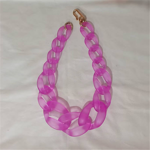 MARONEW Collier ras du cou en résine plastique dépolie, chaîne cubaine Llink, acrylique, pour femme, tendance - Product Image 5