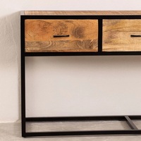 Console Vandana Flux Sierra à 3 tiroirs en bois de manguier (bois massif)