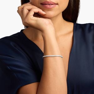 7" Princess Cut Lab Grown Diamond Filled Tennis <b>Bracelet</b> in Yellow Gold Luxury - Product Image 2