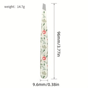 Pinzas para Cejas con Diseño Floral, Punta Inclinada y Puntiaguda, Ligeras, 96 mm, para el Cuidado Facial y un Estilizado de Cejas Perfecto - Product Image 5