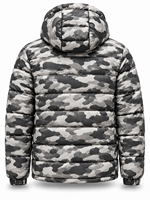 Veste matelassée à capuche camouflage pour homme, coupe-vent, fermeture éclair, décontractée, hiver, épaisse, rembourrage en polyester, longueur normale