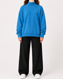 Sudadera de Cuello Alto para Mujer, Algodón Francés de Primera Calidad, Ropa de Estilo Informal, Fabricante y Proveedor de Logotipos Personalizados - Product Image 1