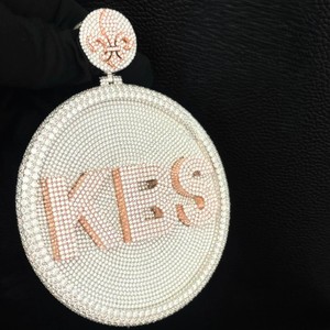 Collar con Colgante de Diamante VVS Certificado por IGI, Diseño Único con Letra Personalizada, Joyería Hip Hop Unisex, Patrón Grande, Dorado, para Fiestas - Product Image 6