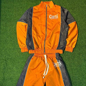Conjunto de chándal azul con capucha para hombre, chaqueta cortavientos Reckless Royalty y pantalones cortos, conjunto de ropa urbana - Product Image 3