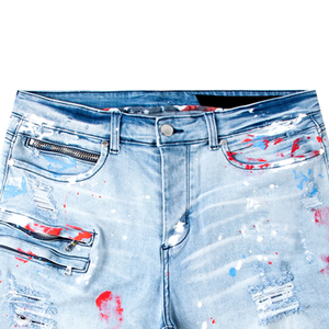 Shorts en jean pour homme de haute qualité, respirants, décontractés, mode estivale, fermeture à boutons, design et logo personnalisés, streetwear. - Product Image 4