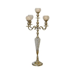 Candélabre de mariage argenté à 5 lumières Pièce maîtresse en aluminium et métal pour décoration de mariage et de fête Fournitures pour événements Porte-bougie - Product Image 6
