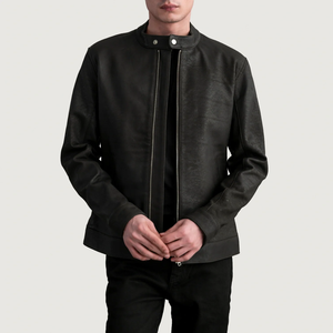22. Blouson de moto en similicuir premium pour homme, style classique, avec logo personnalisé, OEM, ODM, vente en gros, fabricant, export - Product Image 3