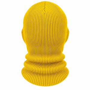Yellow Knitted Balaclava Full Face Cover Winter <b>Warm</b> <b>Hat</b> Unisex Adult Outdoor 56-58CM Striped Style - Product Image 1