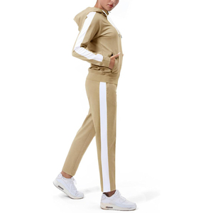 Ensemble de jogging pour femmes doublé en polaire, sweat-shirt à fermeture éclair et pantalon de survêtement, chaud pour l'hiver, ensemble deux pièces pour se détendre - Product Image 3