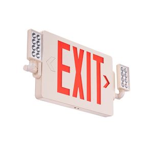 Luce di Emergenza a LED per Uscita di Sicurezza con Batteria di Backup, Uso Interno, 5W, Combo Rosso, Illuminazione per Uscita Antincendio, Design a Due Teste - Product Image 1