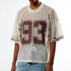 Streetwear Striped Football Jersey Custom 100% Polyester Sublimation Print Oversized Boxy Fit Cropped Mesh Soccer Jersey - Product Image 3