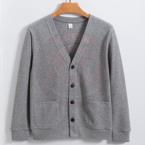 Collection grecque IND – Cardigan en acrylique tricoté à col en V pour homme et femme, manches longues, fermeture boutonnée, style décontracté pour l'école - Product Image 6