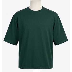 Camiseta Lisa para Hombre al por Mayor, Camiseta Oversize de Moda con Estampado Personalizado, Camiseta Azul Marino para Hombre de Algodón Pesado, Estilo Urbano Casual - Product Image 1