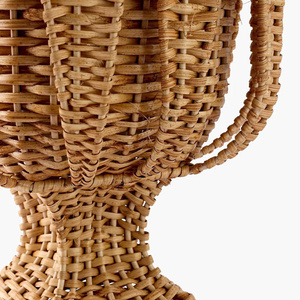 Urna de ratán y pedestal, florero y maceta de ratán hechos en Vietnam con diseño floral a precio de mayorista - Product Image 3