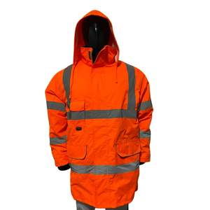 Veste de sécurité réfléchissante haute visibilité ANSI Classe 2, LED clignotante, imperméable, respirante, col montant, vêtements de travail d'hiver - Product Image 6