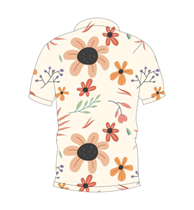 เสื้อโปโลผู้ชายพิมพ์ลายดอกไม้สีครีมลำลองแขนสั้นแฟชั่นฤดูร้อน - Product Image 5