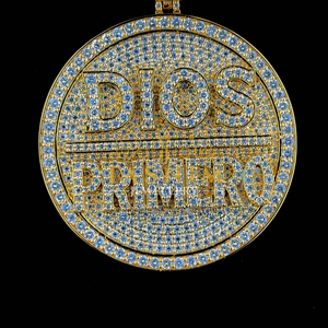 Colgante de Plata de Ley Chapado en Oro Amarillo de 10K con Moissanita VVS Personalizada, Certificada por GIA, Estilo Hip Hop, con la inscripción 'Dios es Primero', Fino - Product Image 5