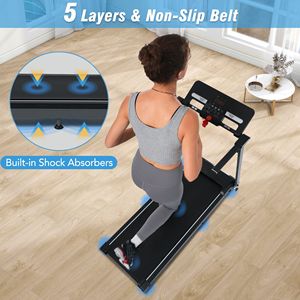 Nuovo Tapis Roulant Pieghevole da 2.5HP con Inclinazione 0.5-7.5MPH, Capacità 120KG per Camminata a Casa o in Ufficio - Product Image 5
