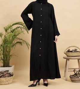 Moderna y Hermosa Abaya Estilo 2026, Ropa Islámica, Vestido Largo para Mujer Musulmana, Abierto por Delante, Poliéster, Cuello en V, Estampado Floral - Product Image 5
