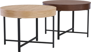 Modern Bentwood Storage Coffee <b>Table</b> with Natural <b>Oak</b> Veneer <b>Top</b> and Hidden Compartment for Living Room - Product Image 3