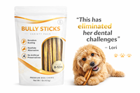 Snacks para Perros 100% Naturales Hechos a Mano con Sabor a Res - Orgánicos, Sin OMG, Altos en Proteínas, Sin Granos, Palitos de Res para la Salud Articular y el Apoyo Inmunológico