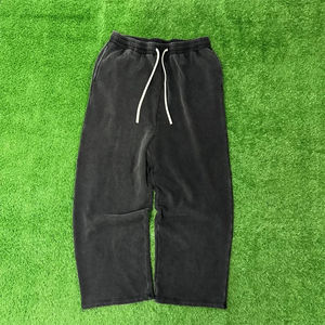 กางเกงวอร์มกีฬาแบบสั่งทำพิเศษ ล้างสีแบบแอซิดวอช ประดับคริสตัล สำหรับผู้ชาย สวมใส่สบาย ผลิตจากผ้าฝ้าย พร้อมปักโลโก้ตามสั่ง - Product Image 1