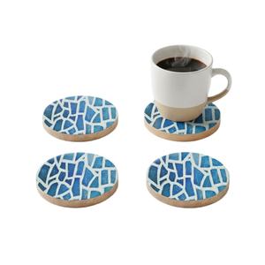 Elegantes Posavasos Personalizables de Madera de Acacia, Posavasos Clásicos con Impresión Esmaltada para Bebidas, para Fiestas de Té - Product Image 2
