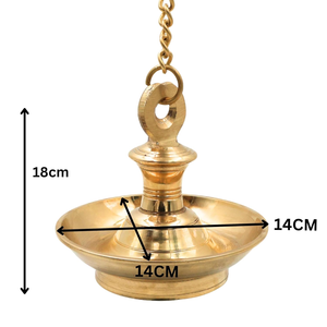 Portavelas de Metal con Acabado Dorado, Lámpara de Aceite Colgante con Cadena para Decoración del Hogar, Bodas y Diwali - Product Image 3