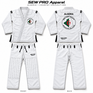 Uniforme de Jiu Jitsu SEW PRO Personalizado con Bordado de Mapa de Bandera Nacional, Chaqueta de Algodón y Poliéster de 320, 350, 450 GSM, Pantalones de 10 oz - Product Image 2