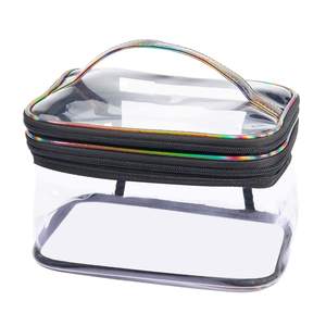 Bolsa de Maquillaje de Cuero Transparente Impermeable con Logotipo Personalizado, Bolsas de Cosméticos de PVC para Mujer - Product Image 4