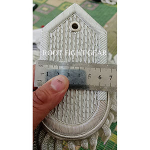 Épaulettes de cérémonie raffinées avec franges en bullion blancs, faites à la main, de haute qualité, 100 % coton pour hommes - Product Image 4