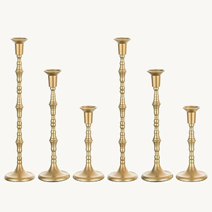 Décoration de Noël, porte-bougies en métal, porte-bougies en laiton pour bougies coniques, décoration pour table à manger, centre de table de mariage - Product Image 1