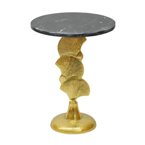 Hot bán đá cẩm thạch Inlay kim loại bảng phụ handmade xu hướng sàn trang trí nội thất kim loại Tri chân cuối bảng Vòng đá cẩm thạch Đầu Bàn cà phê - Product Image 2