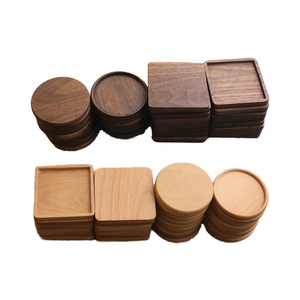 Posavasos y almohadillas de madera de nogal negro macizo de estilo japonés moderno, bandeja cuadrada para té, aislamiento térmico, almohadilla de madera de haya. - Product Image 4
