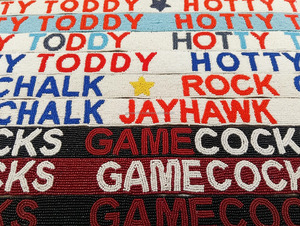 Custom Embroidered Vintage Hook Waterproof Portable Beaded Sweet Slogan <b>Adjustable</b> Text Shoulder <b>Strap</b> Personalised Team Name - Product Image 4