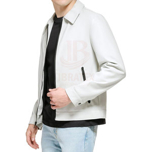 Chaqueta de Cuero de Invierno para Hombre, a la Moda, con Cuello Alto, Estilo Urbano Elegante, Talla Personalizada y Blanca - Product Image 2