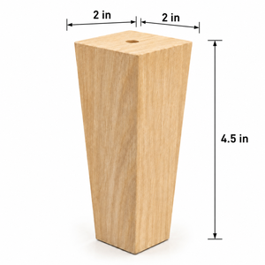 Pied de meuble trapézoïdal en bois massif, design minimaliste, installation facile, pour remplacement de table, support pour pied de canapé en bois massif - Product Image 2