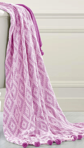 Bohemian Decorative Handmade <b>Pom</b>-<b>pom</b> Blanket Wholesale Woven Throw Blanket From India Super Luxurious <b>White</b> Cotton Blanket - Product Image 5