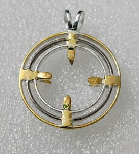 Componentes de Joyería en Plata de Ley 925 Ecológica Hechos a Mano, Base para Colgante con Marco Abierto de 20 mm, Chapado en Oro - Product Image 6