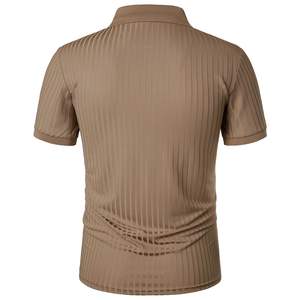 Polo de sport extensible pour homme, coupe ajustée, décontracté, pour le golf et l'entraînement, grandes tailles, par HI - Product Image 2
