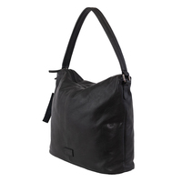 Sac Hobo de Luxe en Cuir Véritable Noir pour Femme, Grande Capacité, Fermeture Éclair, Bandoulière Unique, Style Vintage