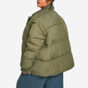Women's Fashion Short Puffer Jacket High Waist Winter Quilted <b>Bubble</b> <b>Coat</b> Long Sleeve Zipper Closure Casual Outerwear 2026 - Product Image 3