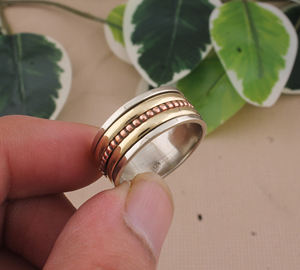 เครื่องประดับทำมือสำหรับผู้หญิง คลาสสิก ทำจากเงินแท้ ทองแดง ทองเหลือง ผสมโลหะสองสี ขายส่ง - Product Image 3