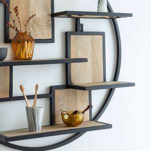 Étagère ronde Vandana Optima Lyra en bois de manguier et métal - Product Image 3