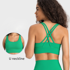 SWELTERING Factory Premium High Quality 80% Nylon 20% Spandex Women's High Support Quick Dry Breathable U-NECK Sports <b>Bra</b> for - Product Image 6