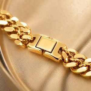 สร้อยข้อมือแบบ Cuban Link ชุบทอง ดีไซน์ถักสองชั้น สไตล์คลาสสิก แฟชั่นสำหรับทุกเพศ - Product Image 5