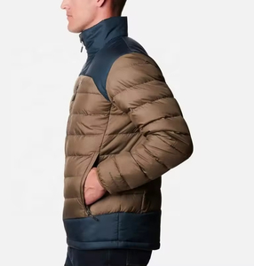 Custom Men's High Street Hooded Stand Collar Canvas Windbreaker Jacket Waterproof Winter Puffer Polyester Filling Front Logo - Product Image 4
