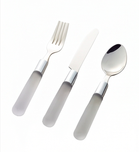 Stainless Steel Flatware <b>Set</b> With Resin Handle Minimalist Design Durable Cutlery For Travel And Dining Use - Product Image 1