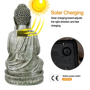 Statua di Buddha Meditante per Giardino e Patio, Decorazione Luminosa, Luci da Giardino a Energia Solare - Product Image 4